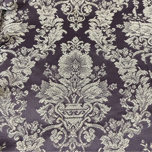 Liz Claiborne Vest Size 14 Purple Ivy Floral Jacquard Fabric Loop Buttons F534 - Picture 6 of 9